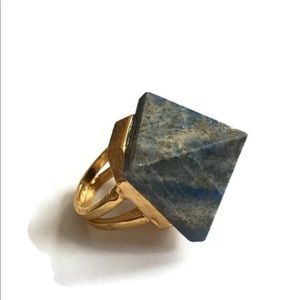 Handmade! BNWT: true lapis oversized pyramid ring
